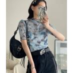 tシャツ さらっと透けて、なめらかにフィットする。11色 シアー メッシュ 半袖 トップス トッド レディース