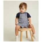 サロペット オーバーオール ヒッコリーストライプショートサロペット キッズ 子供服