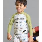 ラッシュガード サメ図鑑総柄ラッシュガード_UVカット キッズ