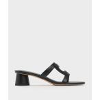 サンダル カットアウトシリンダーヒールミュール レディース