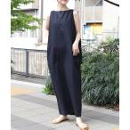 ワンピース 麻混ノースリーブタックワンピース
