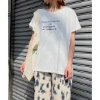 tシャツ Tシャツ レディース バック オルテガ メッセージ プリント ドルマン Tシャツ