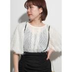 ブラウス シャツ フリンジJQボリューム袖TOPS レディース