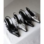 パンプス 「 ２color 」メタリックリボンバレエコアミュール ／ metallic ribbon ballet core mules