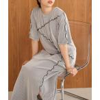 ワンピース 「S・Mサイズ展開」メロウ切替ストライププリーツワンピース