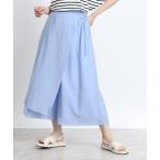 パンツ 「SALE/手洗い可/夏まで着られる」ラップスカート風シアースカーチョ レディース