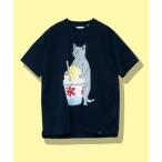 ショッピングネイビー tシャツ Tシャツ メンズ Drymix カキ氷猫TEE