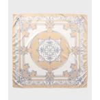 ストール マフラー 「手洗い／88cm正方形」エンブレムプリントスカーフ レディース