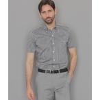 シャツ 「FLEX JERSEY」ギンガムジャージー半袖シャツ メンズ