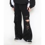 ジーンズ デニム デニムパンツ ダメージデニムワイドパンツ レディース メンズ