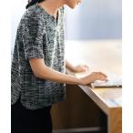 tシャツ カットツイードブラウス レディース