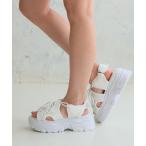 サンダル 厚底 ボリュームソール レースアップ スポーツサンダル レディース