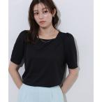 tシャツ 接触冷感スクエアネックパフスリーブＴシャツ レディース