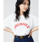 ショッピング半袖トップス プリント ロゴ tシャツ Tシャツ レディース 限定展開　JOURNEY アーチ ロゴ 半袖 Tシャツ