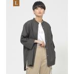 ブラウス シャツ 「L」「ウォッシャブル」ミラクルドライリネンスタンドカラーシャツ レディース