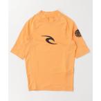  Rush Guard [RIPCURL( "губа" Karl )]K BRAND WAVE UPF S/S-BOY/ вода суша обе для Kids UPF50+ выгоревший на солнце участок предотвращение передний Logo половина 