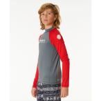  Rush Guard [RIPCURL( "губа" Karl )]K SHOCK UPF L/S-BOY/ вода суша обе для UPF50+ ( выгоревший на солнце участок предотвращение ) передний Logo принт длинный рукав 