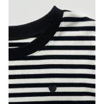tシャツ ハート刺繍ボーダーTシャツ レディース