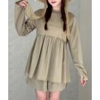 ラッシュガード ラッシュガードペプラムロングスリーブプルオーバー レディース