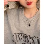ネックレス ブラックハート デザインチェーンネックレス レディース