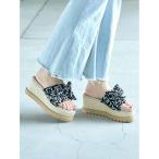 サンダル Realta(レアルタ)7.5cmウエッジソールジュートリボンサンダル レディース