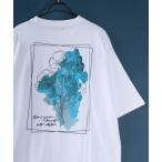 tシャツ Cool Touch Back Print Floral Pattern T-shirt/接触冷感 バックプリント 花柄プリント Tシャツ