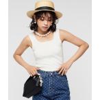 タンクトップ ノースリーブ スクエアタンクトップ レディース