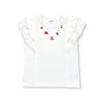 tシャツ Tシャツ キッズ イチゴレモンネックレス風刺しゅう袖フリルTシャツ(80~140cm)