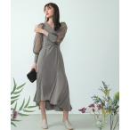 ドレス シアー ボリューム袖 ブラウス フィッシュテール フレアキャミワンピース 2点セット パーティー ドレス 結婚式 お呼ばれ オケージョン