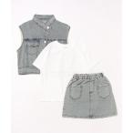  ансамбль Denim лучший * футболка * Denim юбка 3 пункт выставить Kids 