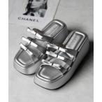 サンダル 「 3color 」ストラップリボンプラットフォーム厚底サンダル / strap ribbon platform sandals レディース