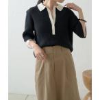 ポロシャツ ポロ 半袖リブニットポロ レディース