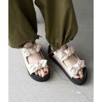 サンダル SHIPS any_ リボン ボリュームソール サンダル レディース