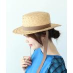 帽子 ハット リボン付きストローハット レディース