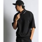 ショッピングセットアップ tシャツ Tシャツ メンズ 「BLACK LABEL」T-400 SMOOTH S/S STAND COLLAR：セットアップ ハーフジップ 5分袖ト