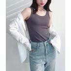 タンクトップ ノースリーブ ソフトストレッチタンクトップ レディース