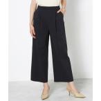 パンツ 麻入りストレッチタックワイドパンツ60丈 レディース