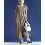 ワンピース キーネック フレンチスリーブ ワンピース