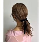 ヘアゴム ロング リボンヘアアクセサリー ヘアゴム サテン ベロア