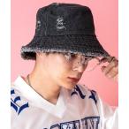 帽子 ハット an meets zakka クラッシュ&ダメージフリンジデニムハット / バケットハット メンズ レディース
