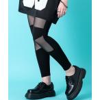 レギンス スパッツ an meets zakka カッティングメッシュ切替レギンス レディース メンズ