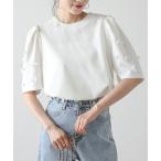 ブラウス シャツ パフスリーブリボントップス レディース