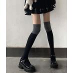 靴下 ニーハイソックス バイカラーレッグウェア レディース