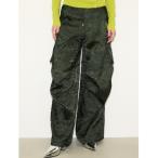 ワイドパンツ スラックス パンツ THROW WRINKLE SATIN CARGO PT リンクル サテン カーゴ パンツ レディース