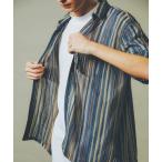 ショッピング半袖シャツ シャツ ブラウス メンズ 「AH ABAHOUSE」透かし編み 半袖シャツ