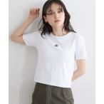 tシャツ Tシャツ レディース スクエアロゴ刺繍/コンパクトTシャツ