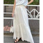 スカート コットンボイルスモッキングマキシスカート