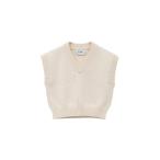 ショッピングウール ベスト レディース CLANE/クラネ/CROPPED V NECK KNIT TOPS