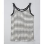 タンクトップ ノースリーブ アカラコットンマルチボーダータンクトップ レディース