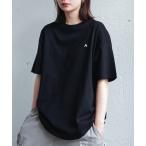 tシャツ Tシャツ レディース ワンポイントロゴ刺繍入り無地Tシャツ